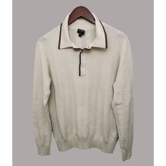 Todd Snyder Mens Cream Polo Sweater Silk-Cotton Blend M Tailored Quality - Picture 1 of 6